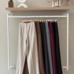 High waist straight leg trousers