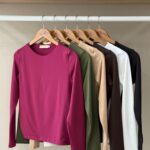 Long-sleeved top with round neck