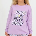 "You Look Cute Today" lilac pyjama