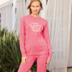 Fushia heart pattern pyjama