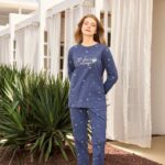 Dusty blue floral pyjama