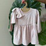 Bow pink baby dress