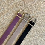 Real suede belt with D-ring buckle
