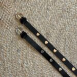 Leather heart studded belt