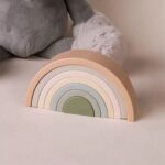 Silicone stacking rainbow toy