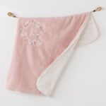 Reversible sherpa floral blanket