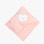 Kittie bath towel with gloves