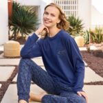 Deep navy blue thermal pyjama