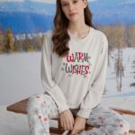 Snowflakes print thermal pyjama