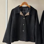 Black suede cropped jacket