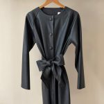 Black faux leather long jacket