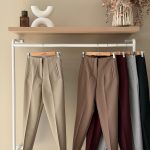 High waist tapered leg trousers