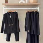 Black double breasted suit