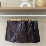 Croco leather short