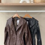 Cinched leather jacket