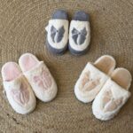 Fluffy bow slippers