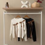 Embellished front bow sweater