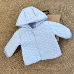Light Blue Quilted Hooded Jacket