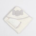 Elephant bath towel with gloves