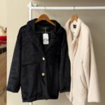 Button front faux fur notch lapel jacket