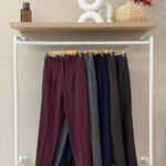 High waisted straight leg trousers