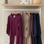 Quarter zip sweatshirt & wide leg trouser set