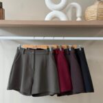 Tailored high waist a-line shorts