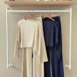 Asymmetric button detail ribbed lounge set