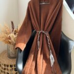 Fuzzy knit maxi cardigan