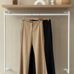 High waist flared tailored trousers