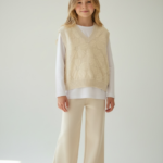 Floral Knit Vest with shirt and Pants Set