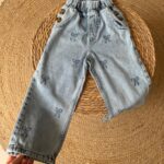 Girls' Light Blue Bow Embroidered Jeans