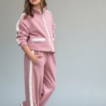 Pink Tracksuit With White Stripes