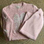 Girls Pink Bow Knit Sweater Set