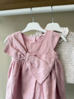 Girls Pink Dress with Large Bow - Image 5