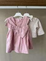 Girls Pink Dress with Large Bow - Image 6