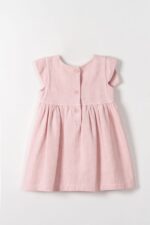 Girls Pink Dress with Large Bow - Image 3