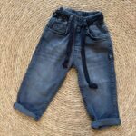 Denim Jogger Pants with belt
