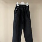 Black Elastic Waist Denim Jogger Pants