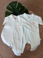 Mint Green Baby Romper and Sleepsuit Set