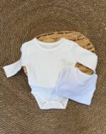 White Baby long Sleeve Bodysuits 2psc - Image 2