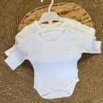 White Baby long Sleeve Bodysuits 2psc