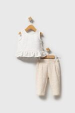 Baby White Ruffle Top and Pants Set