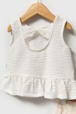Baby White Ruffle Top and Pants Set - Image 2