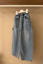 Light Wash Elastic Waist Denim Pant