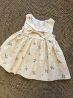 Cream Floral Baby Dress With Bow