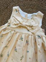 Cream Floral Baby Dress With Bow - Image 2