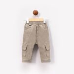 Kids Beige Corduroy Cargo Pants