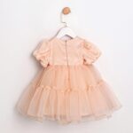 Peach Tulle Baby Dress With Flower - Image 2