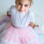 Girls Rainbow Tulle Ruffle skirt